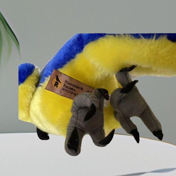 McCaw Parrot Blue Yellow Furry Stuffed Animal 10" Bird Suma Collection - Picture 6 of 6